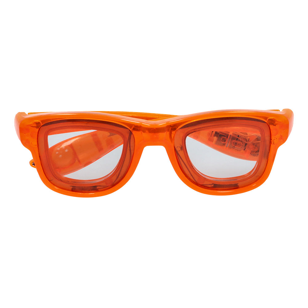 Lunettes LED Orange Fluo 3 Modes - Accessoire Fête Brillant