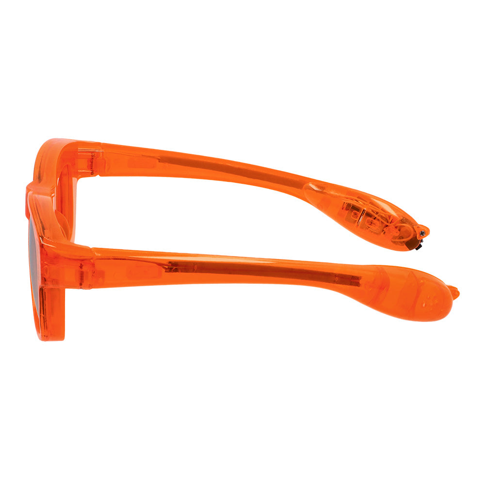Lunettes LED Orange Fluo 3 Modes - Accessoire Fête Brillant