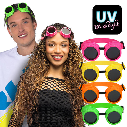 Lunettes UV Blacklight Fluo - 5 Couleurs Rave Party