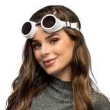 Lunettes Steampunk Blanches avec Verres Teintés