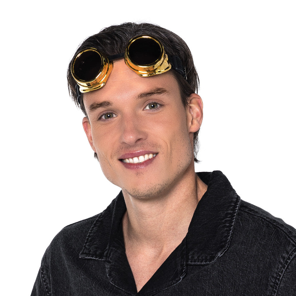 Lunettes Steampunk Dorées - Accessoire Rétro Futuriste