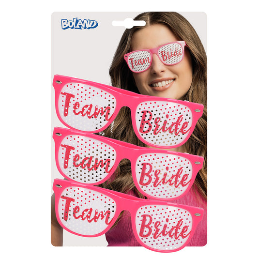 Lunettes Team Bride - Set 3 Paires Rose Paillettes