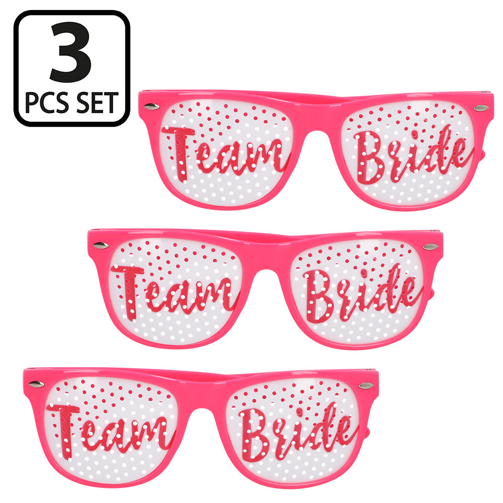 Lunettes Team Bride - Set 3 Paires Rose Paillettes