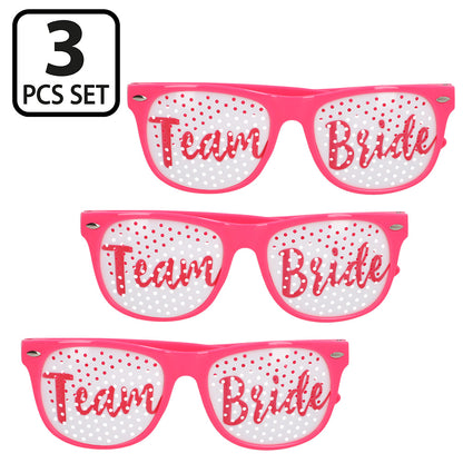 Lunettes Team Bride - Set 3 Paires Rose Paillettes