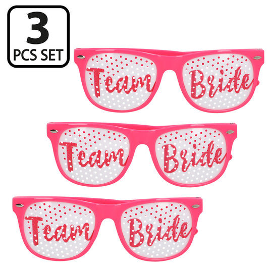 Lunettes Team Bride - Set 3 Paires Rose Paillettes