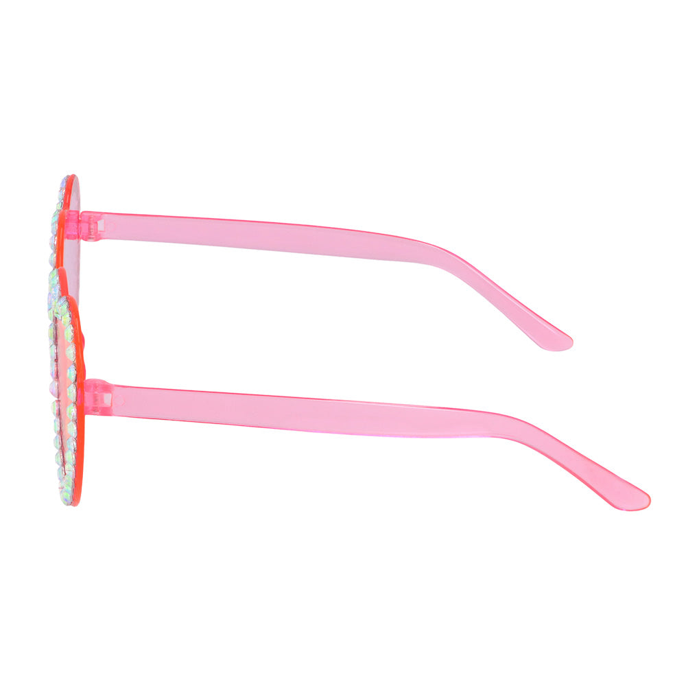 Lunettes Cœur Strass Rose Disco - Accessoire Fête
