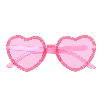 Lunettes Cœur Strass Rose Disco - Accessoire Fête