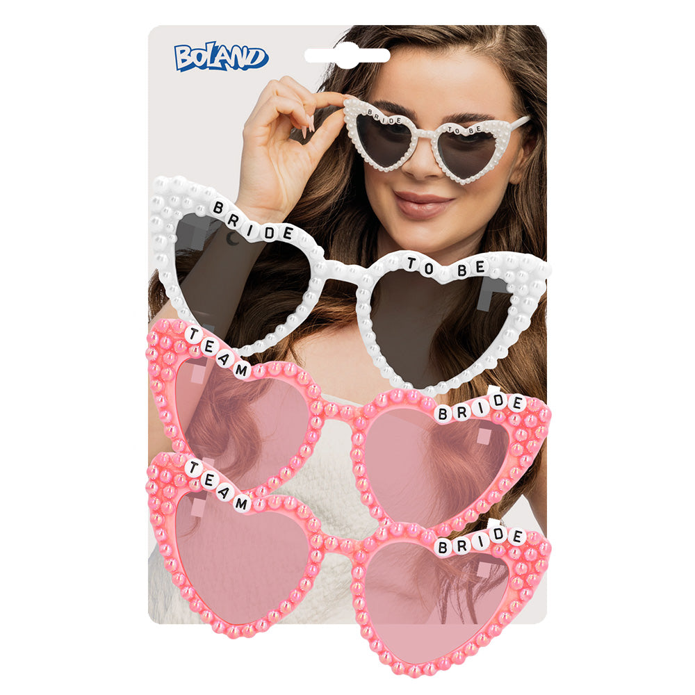 Lunettes Cœur Mariée 3 Pcs Set - BRIDE TO BE & TEAM BRIDE