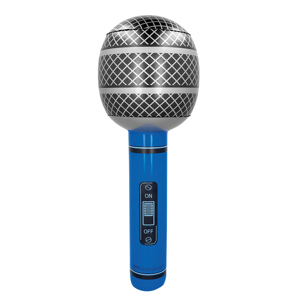 Microphone Gonflable Bleu Inflatable - Accessoire Fête Karaoké