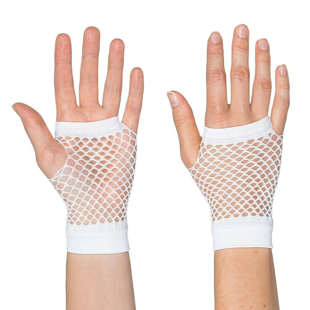 Gants Résille Blancs Année 80 - Accessoire Disco Party