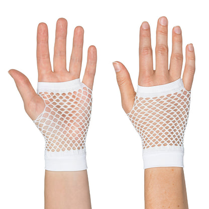 Gants Résille Blancs Année 80 - Accessoire Disco Party