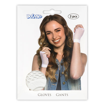 Gants Résille Blancs Année 80 - Accessoire Disco Party