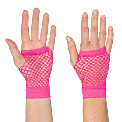 Gants Filet Rose Fluo UV Blacklight - Accessoire Disco