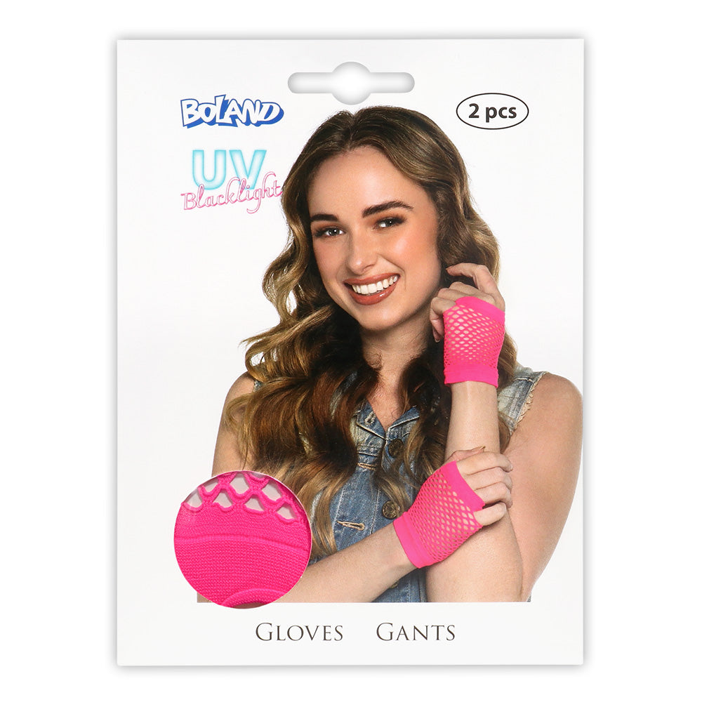Gants Filet Rose Fluo UV Blacklight - Accessoire Disco