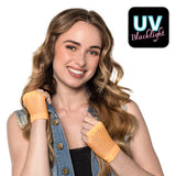 Gants Filet Fluo UV Blacklight Orange - Accessoire Disco 80s
