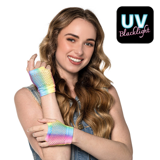 Gants Filet Rainbow UV Blacklight - 2 Paires Neon