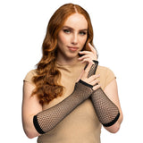 Gants Filet Noir Sans Doigts - Accessoire Déguisement Années 80