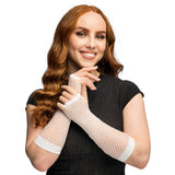 Gants Filet Blanc Sans Doigts - Accessoire Danseur & Fête