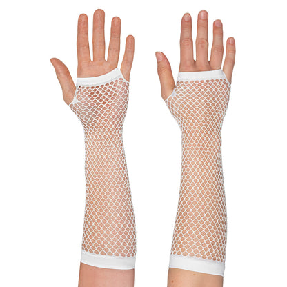 Gants Filet Blanc Sans Doigts - Accessoire Danseur & Fête