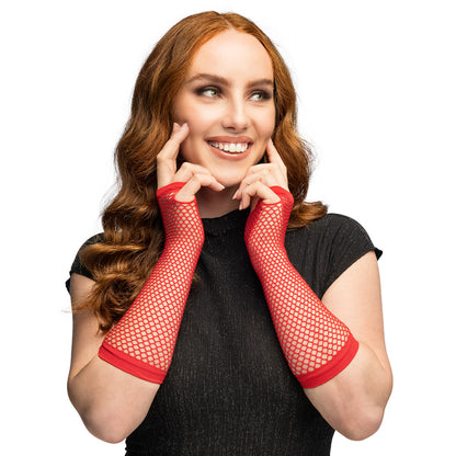 Gants Filet Rouge - Accessoire Années 80 & Disco