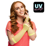 Gants résille néon UV Blacklight - Accessoire années 80