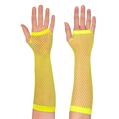 Gants résille néon UV Blacklight - Accessoire années 80