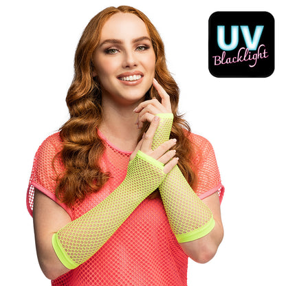 Gants Filet Fluo UV Blacklight - Accessoire Années 80