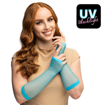 Gants Filet Turquoise Fluo UV Blacklight - 2 pcs