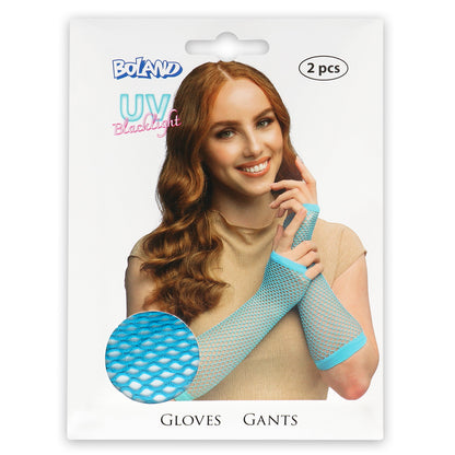 Gants Filet Turquoise Fluo UV Blacklight - 2 pcs