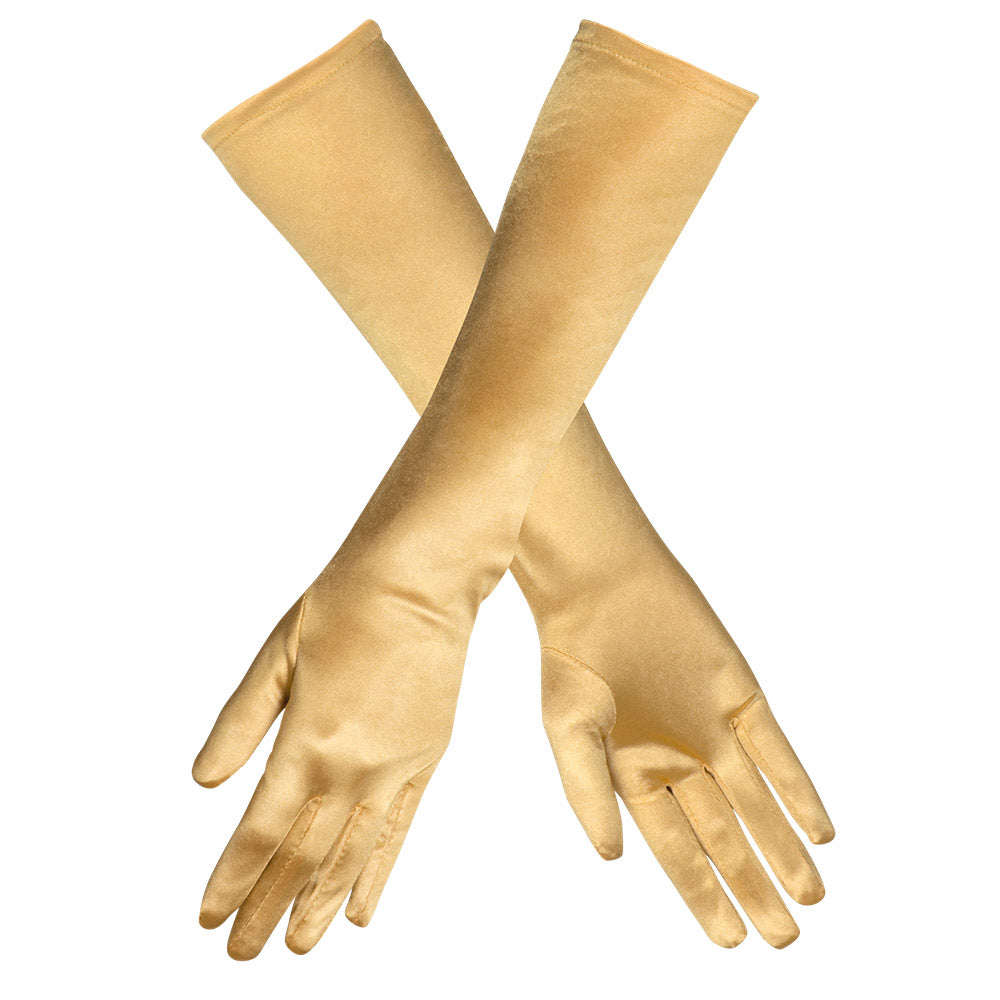 Gants Longs Dorés Satin Luxe - Accessoire Soirée & Déguisement