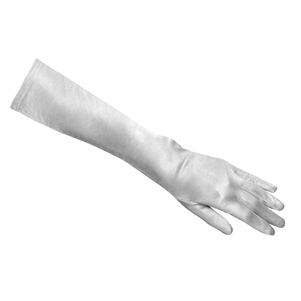 Gants longs blancs satin 55 cm - Accessoire soirée elegant