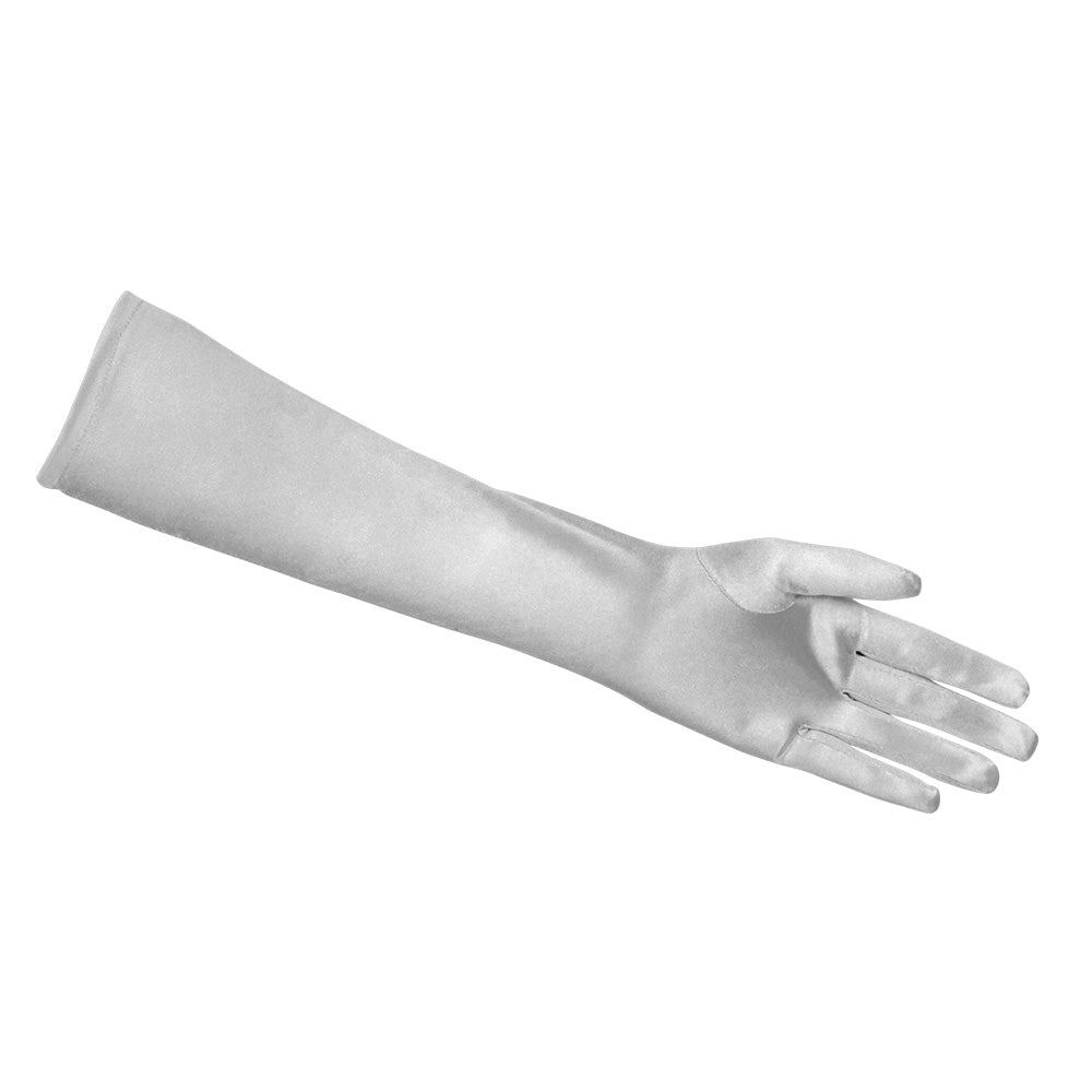 Gants longs blancs satin 55 cm - Accessoire soirée elegant