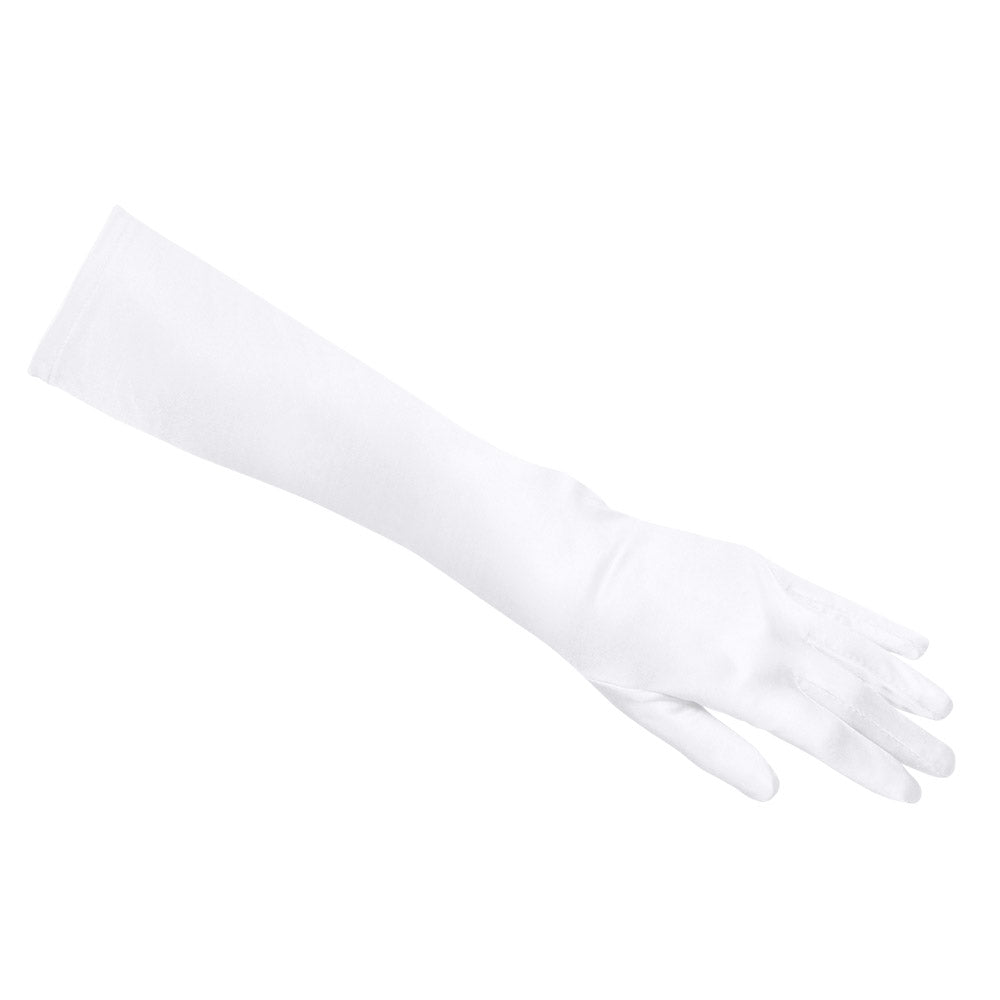 Longs Gants Blancs Satin - Accessoire Soirée Élégant
