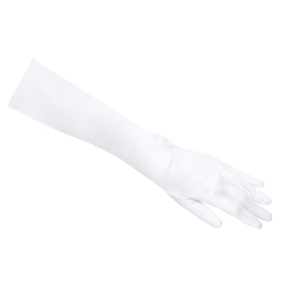 Longs Gants Blancs Satin - Accessoire Soirée Élégant