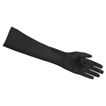 Gants Longs Noirs Satin 50cm - Accessoire Soirée Élégant