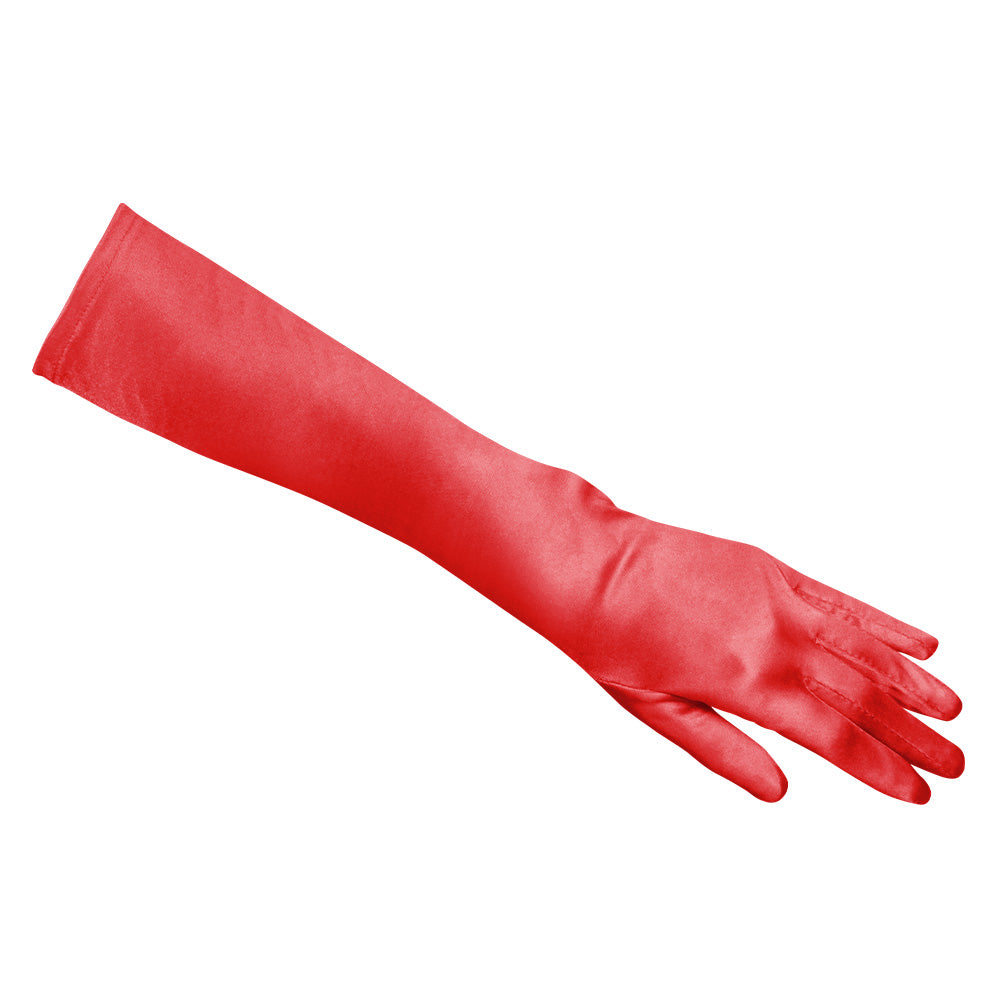 Gants Longs Rouges Satin - Accessoire Déguisement Élégant
