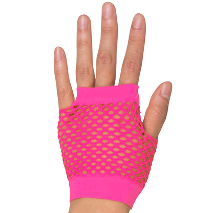 Gants Filet Rose Fluo UV Blacklight - Accessoire Disco & Fête