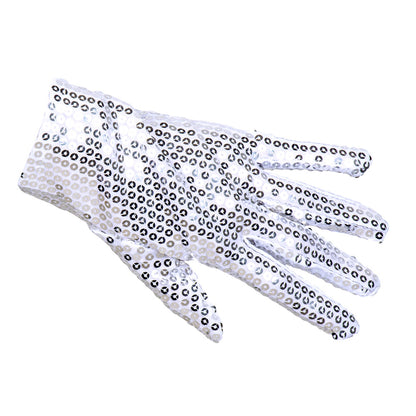 Gants à Sequins Blancs - Accessoire Disco Glamour Adulte
