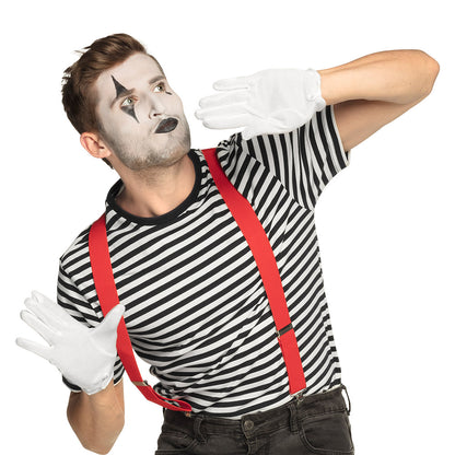 Gants Blancs Mime Déguisement Clown Cirque Accessoire