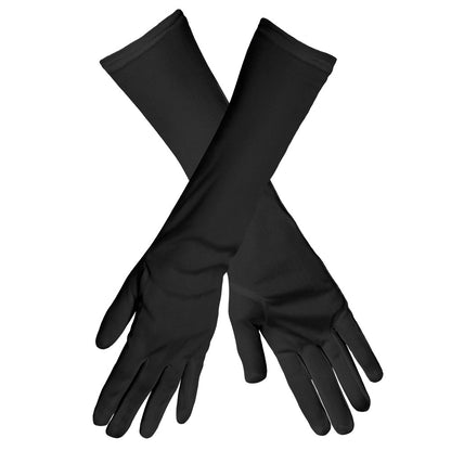 Gants Longs Noirs Satin - Accessoire Soirée Élégante