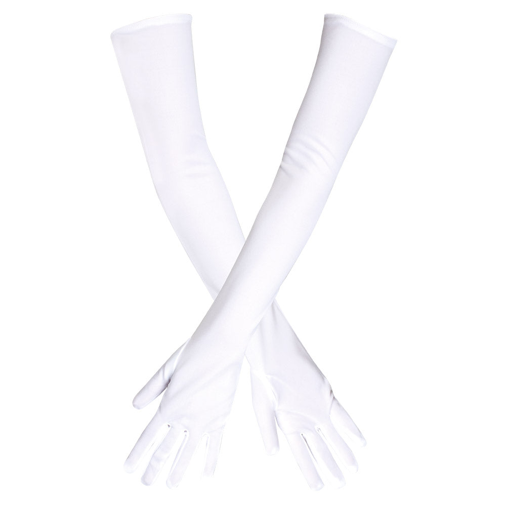 Gants Longs Blancs Satin Déguisement - Accessoire Élégant