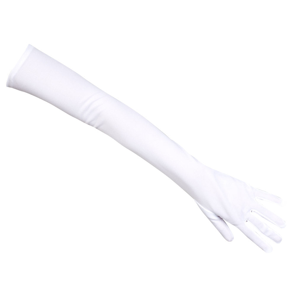 Gants Longs Blancs Satin Déguisement - Accessoire Élégant