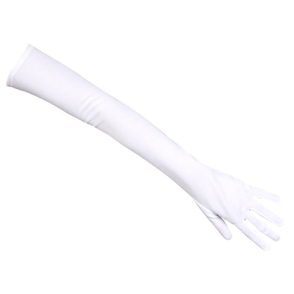 Gants Longs Blancs Satin Déguisement - Accessoire Élégant