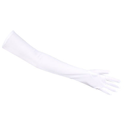 Gants Longs Blancs Satin Déguisement - Accessoire Élégant