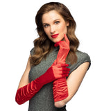 Gants Longs Rouges Froissés - Accessoire Soirée Vintage