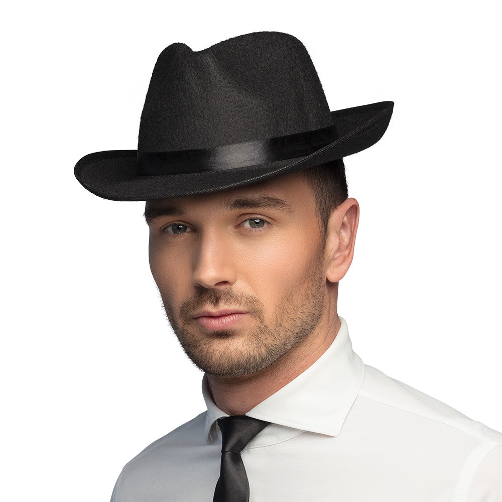 Chapeau Cowboy Noir Feutre - Accessoire Déguisement Western