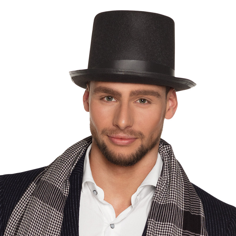 Haut de forme noir élégant - Accessoire costume soirée