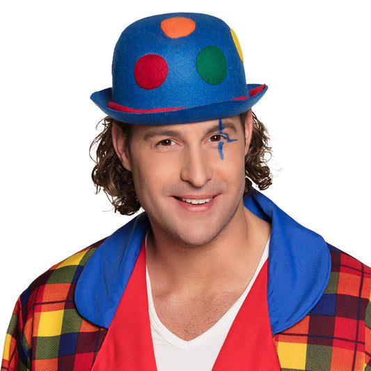 Chapeau Clown Multicolore avec Pois - Accessoire Déguisement Cirque
