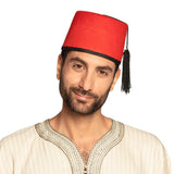 Fez Rouge Adulte avec Gland Noir - Coiffe Orientale