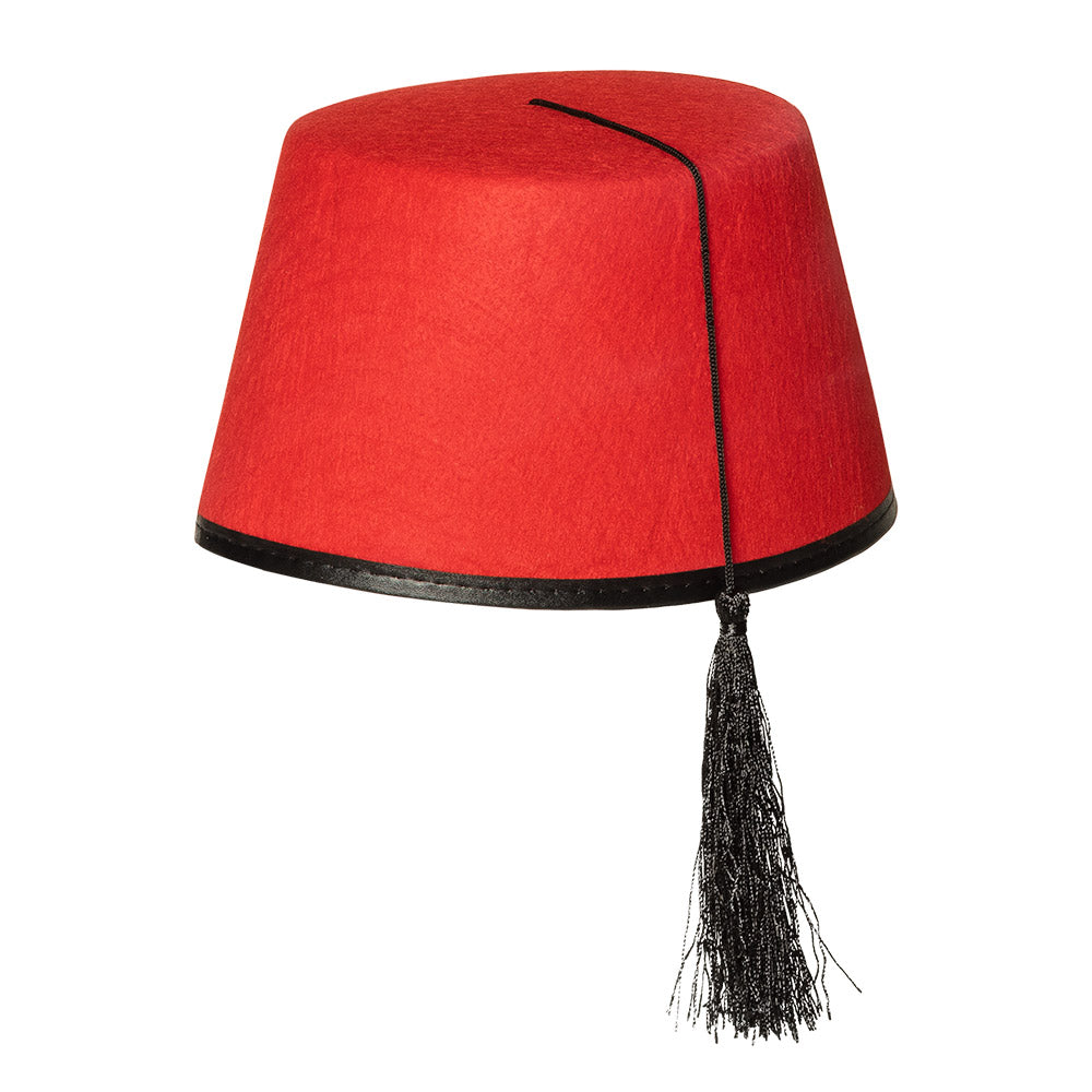 Fez Rouge Adulte avec Gland Noir - Coiffe Orientale